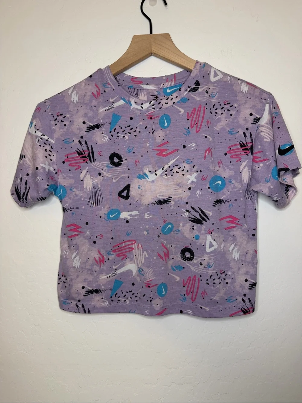 Nike 3Brand by Russell Wilson Purple Abstract Print Short Sleeve Tee
